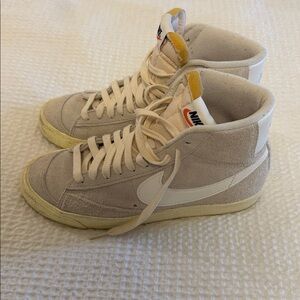 Nike Cream and Yellow High-Top Sneakers